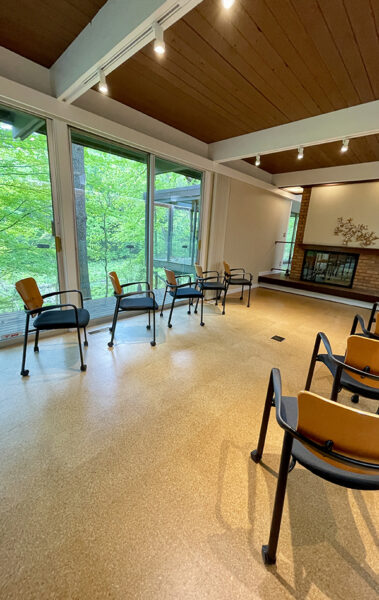 Main Room aisle at Carver House