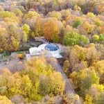 Fall foliage over nature center