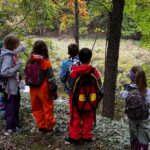 kids hiking in fall