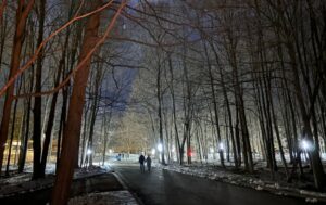 hikers at night