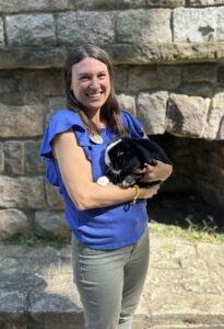 Preschool director with bunny
