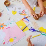Children making art