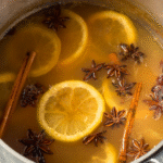 Fire cider cooking in a pot