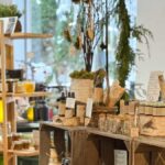 Person shopping at holiday art fair