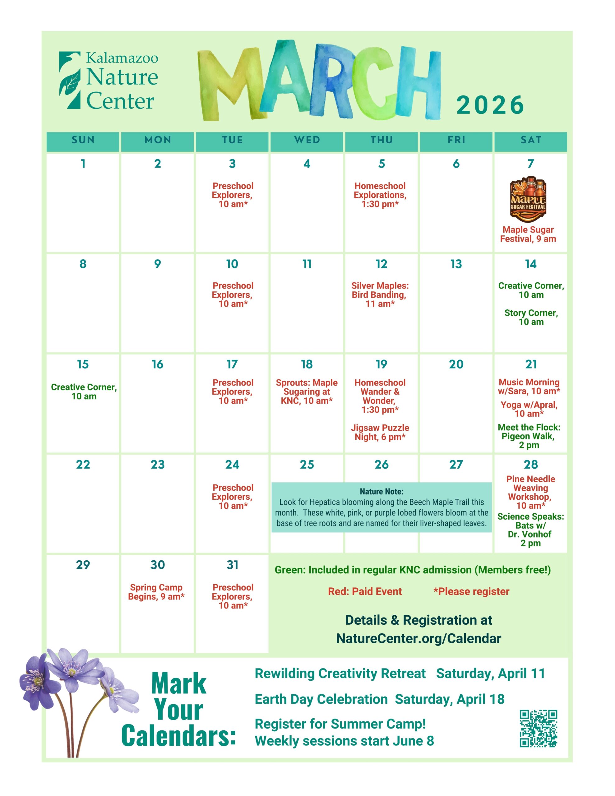 March events at KNC