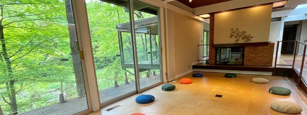 mid century modern home with seating area